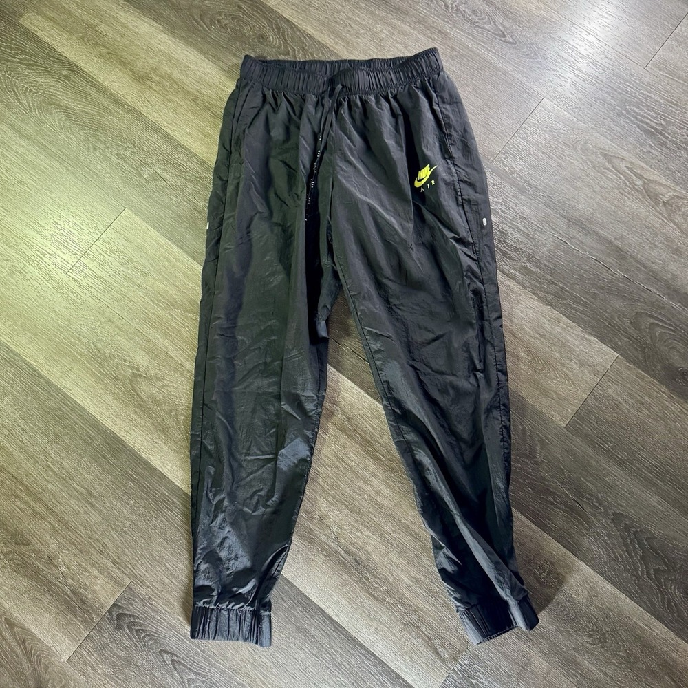 Nike Pants Womens Medium Black/Volt 2-in-1 Air Woven Nylon Running DJ0903-010